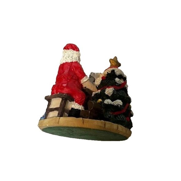 Vtg Christmas Mini Resin Santa’s Workshop Figurine Shelf Table Decor Kitsch - Picture 3 of 5